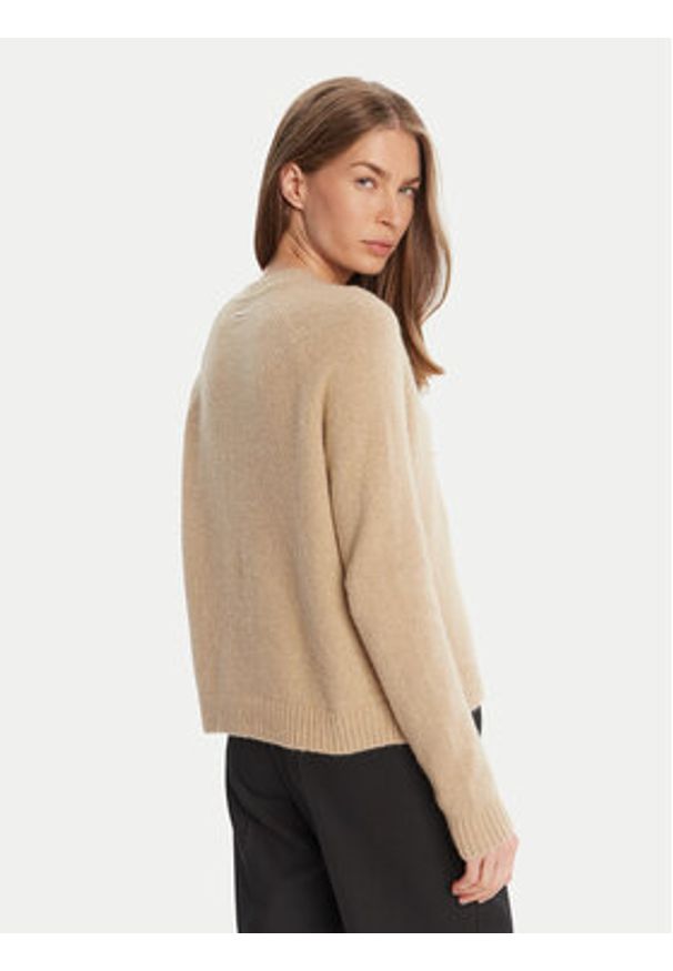 BOSS Sweter Febisan 50478315 Beżowy Regular Fit. Kolor: beżowy. Materiał: wełna