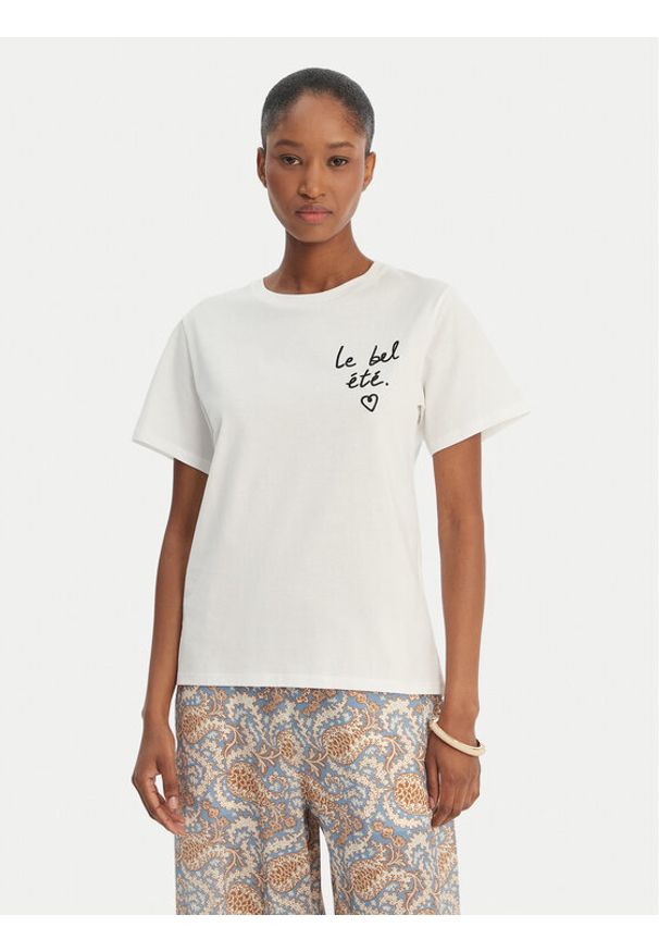 Weekend Max Mara T-Shirt Bora 2615971042 Biały Regular Fit. Kolor: biały. Materiał: bawełna