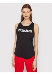 Adidas - adidas Top Essentials Logo GL0566 Czarny Regular Fit. Kolor: czarny. Materiał: bawełna