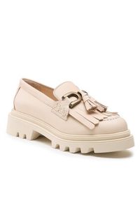 Badura Loafersy 22SS24 Beżowy. Kolor: beżowy. Materiał: skóra