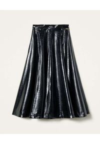 TwinSet - TWINSET - Czarna spódnica midi. Kolor: czarny. Wzór: nadruk #3