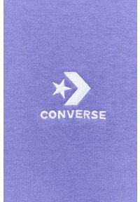 Converse bluza męska kolor fioletowy z kapturem gładka. Okazja: na co dzień. Typ kołnierza: kaptur. Kolor: fioletowy. Wzór: gładki. Styl: casual