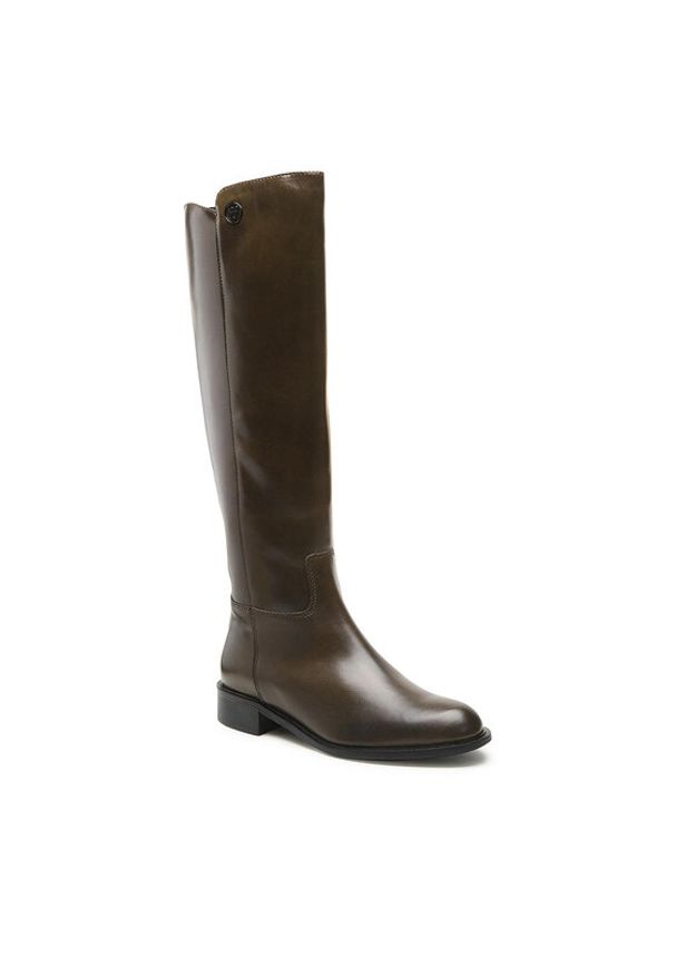 Solo Femme Kozaki 33944-04-M47/000-51-00 Zielony. Kolor: zielony. Materiał: skóra