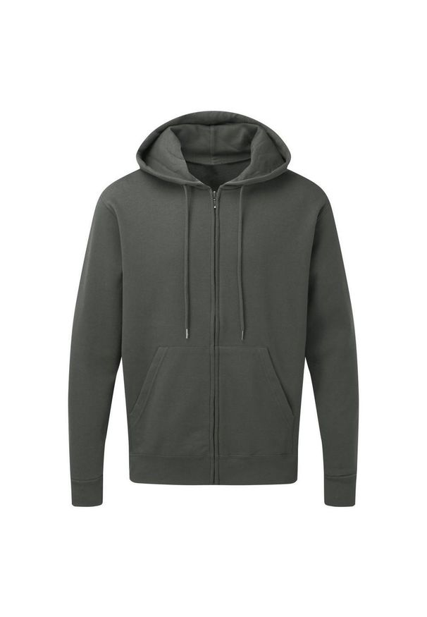 SG - Męska Gładka Bluza Sportowa Z Kapturem Na Zamek. Typ kołnierza: kaptur. Kolor: brązowy, szary, wielokolorowy. Wzór: gładki