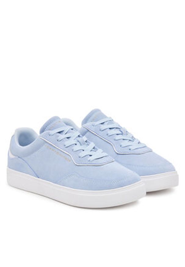 TOMMY HILFIGER - Tommy Hilfiger Sneakersy Casual FW0FW08898 Niebieski. Okazja: na co dzień. Kolor: niebieski. Materiał: zamsz, skóra