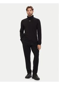Hugo - HUGO Golf Daporollo 50547372 Czarny Regular Fit. Typ kołnierza: golf. Kolor: czarny. Materiał: bawełna #4