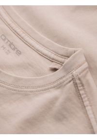 Ombre Clothing - Męska bawełniana koszulka z nadrukiem w militarnym stylu – beżowa V1 - Rozmiar: L. Okazja: na co dzień. Kolor: beżowy. Materiał: bawełna. Wzór: moro, nadruk. Styl: militarny #7