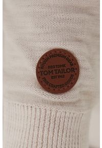 Tom Tailor sweter bawełniany męski kolor beżowy lekki. Okazja: na co dzień. Kolor: beżowy. Materiał: bawełna. Styl: casual