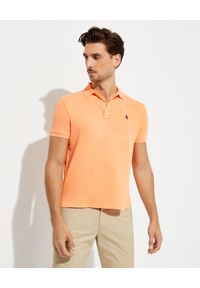 Ralph Lauren - RALPH LAUREN - Pomarańczowa koszulka polo Spa Terry. Okazja: na co dzień. Typ kołnierza: polo. Kolor: pomarańczowy. Materiał: bawełna, prążkowany. Wzór: haft. Styl: casual #1