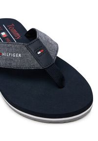 TOMMY HILFIGER - Tommy Hilfiger Japonki Chambray Beach Sandal FM0FM05570 Granatowy. Kolor: niebieski. Materiał: materiał