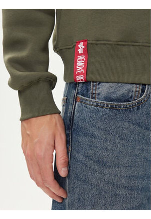 Alpha Industries Bluza Basic 188307 Zielony Regular Fit. Kolor: zielony. Materiał: bawełna
