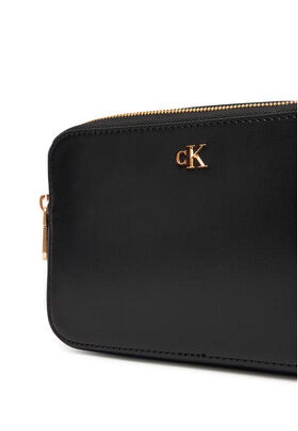 Calvin Klein Torebka Ck Camera Bag LV04F3173G Czarny. Kolor: czarny. Materiał: skórzane