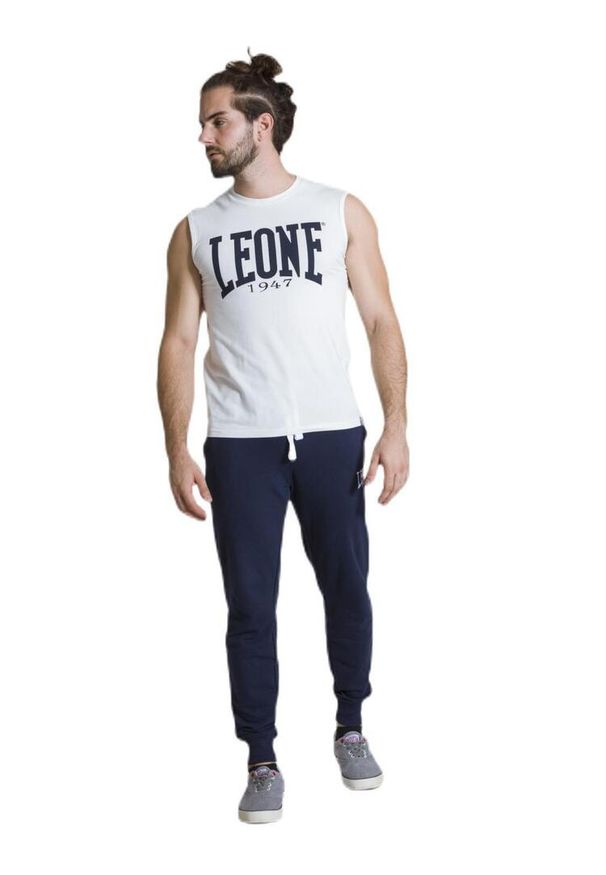 LEONE 1947 APPAREL - Męska koszulka bez rękawów Leone 1947 Apparel. Kolor: biały. Materiał: tkanina. Długość rękawa: bez rękawów. Styl: sportowy