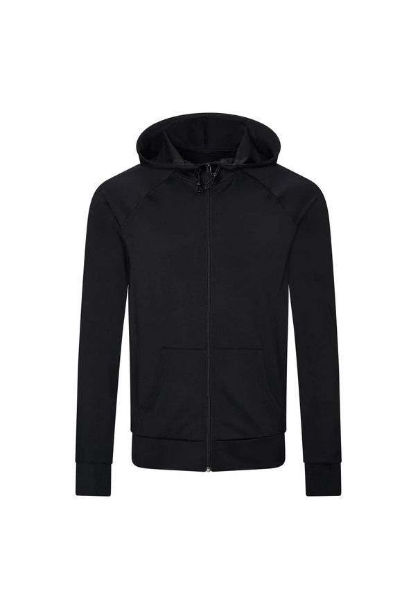 JUST COOL - Bluza Rozpinana Męska Jeden Kolor Slim. Kolor: czarny