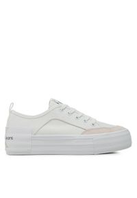 Calvin Klein Jeans Tenisówki Vulc Flatform Bold Irreg Lines YW0YW00903 Écru. Materiał: materiał