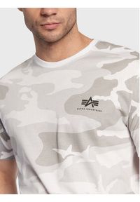 Alpha Industries T-Shirt Backprint T Camo 128507C Biały Regular Fit. Kolor: biały. Materiał: bawełna #5