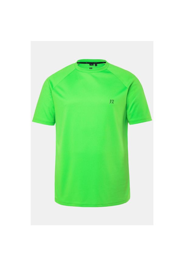 JAY-PI - Męski T-shirt FLEXNAMIC® fitness rękaw 1/2 nadruk z tyłu QuickDry. Kolekcja: plus size. Kolor: zielony. Materiał: poliester, materiał. Wzór: nadruk. Sport: fitness