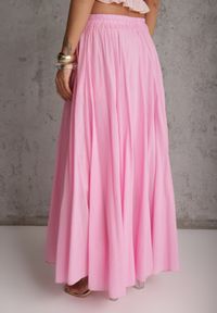 Renee - Różowa Rozkloszowana Spódnica z Bawełny w Stylu Preppy Petrra. Okazja: na co dzień. Kolor: różowy. Materiał: bawełna. Długość: krótkie. Styl: casual #4