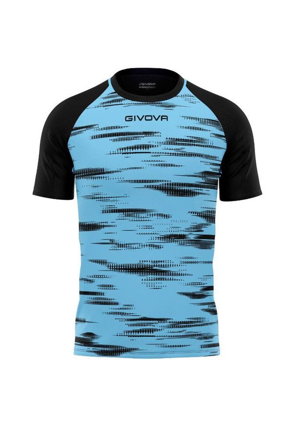 T-shirt Sportowy Givova Pixel Sky-Black - Lekkość i Komfort. Kolor: niebieski, czarny, wielokolorowy. Materiał: poliester. Sport: piłka nożna
