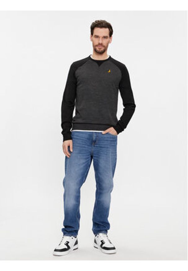 Brave Soul Sweter MK-230HIGGS Szary Regular Fit. Kolor: szary. Materiał: wiskoza