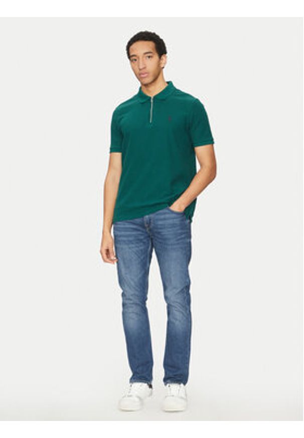 U.S. Polo Assn. Polo MUP3335 Zielony Regular Fit. Typ kołnierza: polo. Kolor: zielony. Materiał: bawełna, materiał