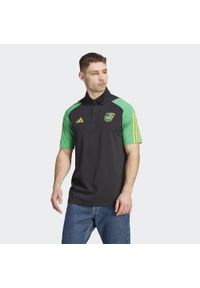 Adidas - Jamaica Tiro 23 Cotton Polo Shirt. Typ kołnierza: polo. Kolor: czarny. Materiał: materiał #1
