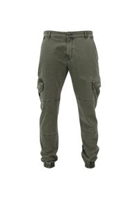 Urban Classics - Spodnie Męskie Twill Washed Cargo. Kolor: zielony. Długość: długie