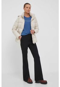 TOMMY HILFIGER - Tommy Hilfiger kurtka puchowa damska kolor beżowy zimowa. Kolor: beżowy. Materiał: puch. Sezon: zima #4