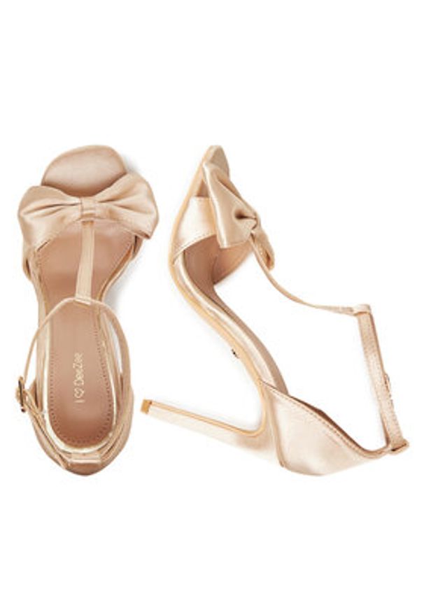 DeeZee Sandały LB03-12A Beżowy. Kolor: beżowy. Materiał: materiał