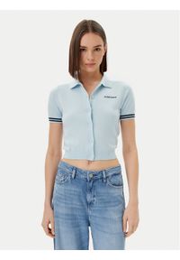 Guess Jeans Kardigan W5GR03 Z3HO2 Błękitny Regular Fit. Kolor: niebieski. Materiał: syntetyk