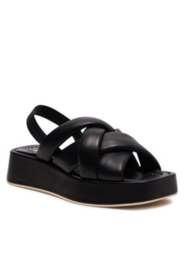 Pollini Sandały SA16266I1ITE0000 Czarny. Kolor: czarny. Materiał: skóra