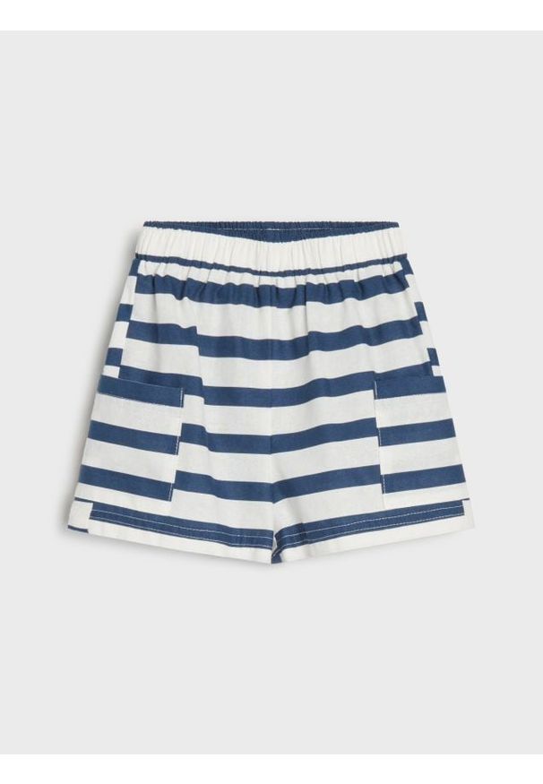 Sinsay - Szorty cargo w paski - brązowy. Kolor: brązowy. Wzór: paski