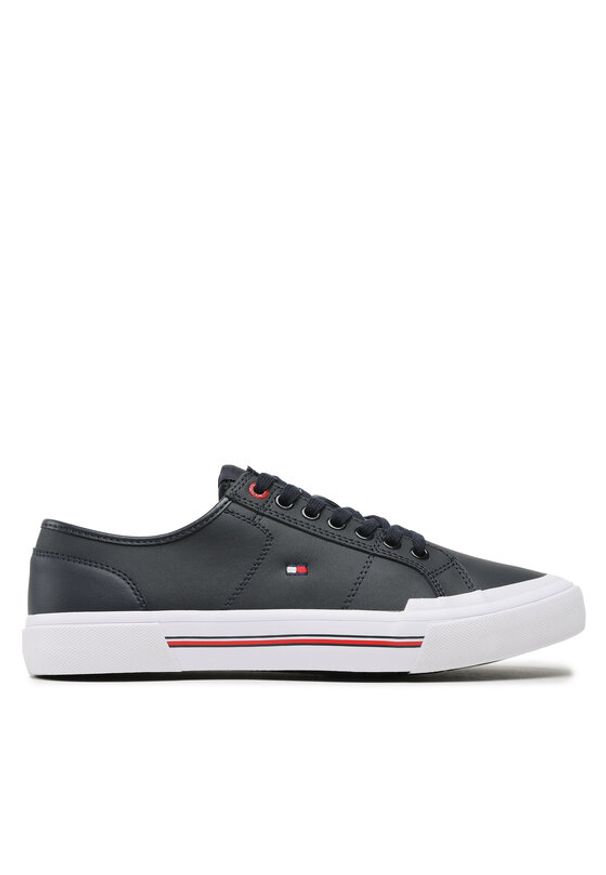 TOMMY HILFIGER - Tommy Hilfiger Tenisówki Core Corporate Vulc Leather FM0FM04561 Granatowy. Kolor: niebieski. Materiał: skóra