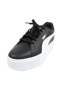 Puma - Damskie Skórzane Buty Sportowe Karmen. Kolor: czarny. Materiał: skóra. Styl: sportowy