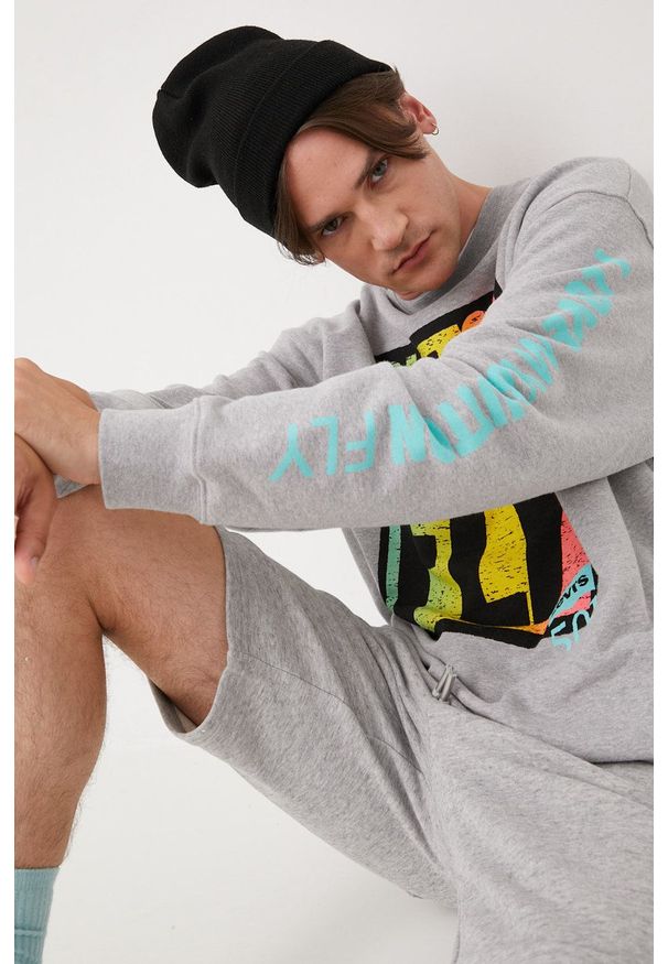 Levi's® - Levi's bluza bawełniana męska kolor szary melanżowa. Okazja: na spotkanie biznesowe. Kolor: szary. Materiał: bawełna. Wzór: melanż. Styl: biznesowy
