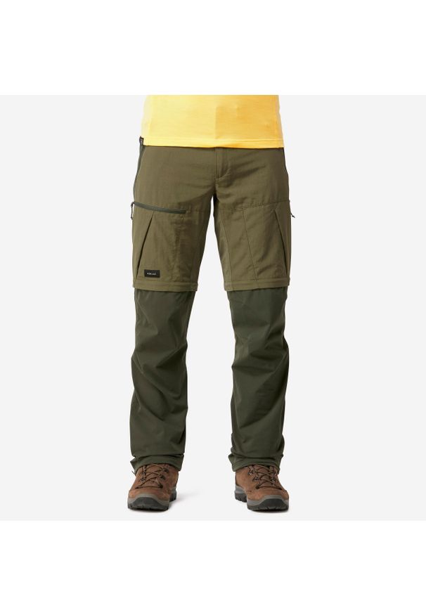 FORCLAZ - Spodnie trekkingowe męskie Forclaz MT500 2w1. Kolor: zielony. Materiał: syntetyk, materiał