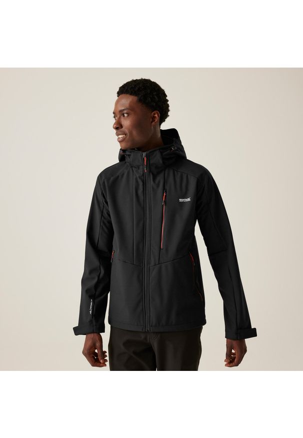 Regatta - Hewitts X Męski softshell do wędrówek. Kolor: czerwony, wielokolorowy, czarny. Materiał: softshell. Sport: turystyka piesza