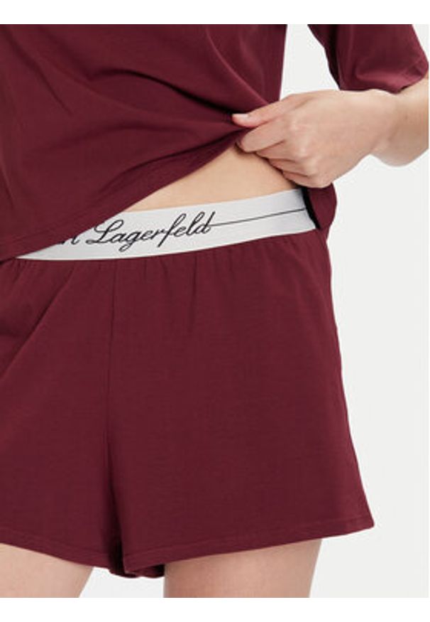 Karl Lagerfeld - KARL LAGERFELD Piżama A4W45012 Bordowy Regular Fit. Kolor: czerwony. Materiał: bawełna