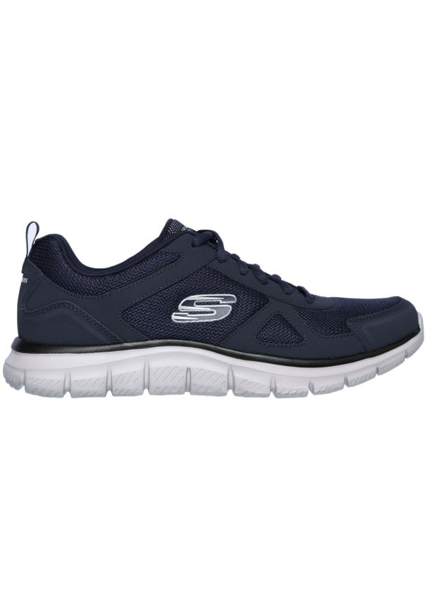 skechers - Buty na co dzień na trening męskie SKECHERS TRACK skóra siateczka. Okazja: na co dzień. Kolor: niebieski. Materiał: skóra. Sport: fitness