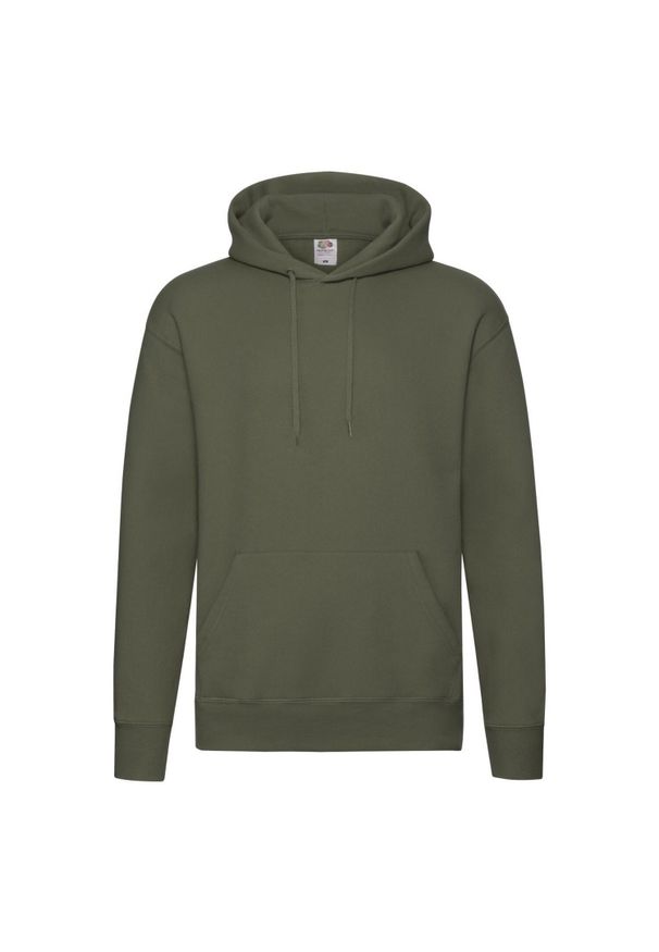 FRUIT OF THE LOOM - Męska Bluza Z Kapturem Premium. Typ kołnierza: kaptur. Kolor: zielony