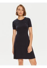 TOMMY HILFIGER - Tommy Hilfiger Sukienka codzienna WW0WW42461 Granatowy Slim Fit. Okazja: na co dzień. Kolor: niebieski. Materiał: syntetyk. Typ sukienki: proste. Styl: casual #1