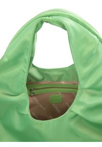 Kazar - Duża zielona torebka na ramię ozdobiona suwakiem. Kolor: zielony. Wzór: aplikacja. Rodzaj torebki: na ramię #3