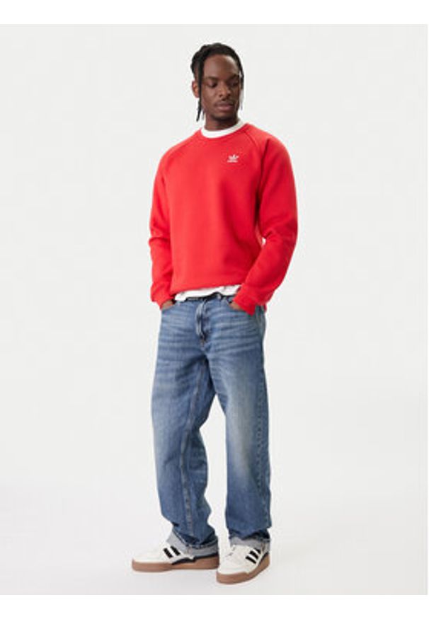 Adidas - adidas Bluza Trefoil Essentials KC8983 Czerwony Regular Fit. Kolor: czerwony. Materiał: bawełna, syntetyk