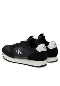 Calvin Klein Sneakersy Runner Sock Laceup Ny-Lth YM0YM00553 Czarny. Kolor: czarny. Materiał: skóra, zamsz