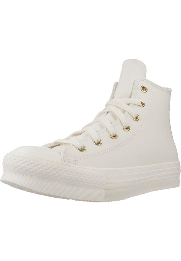 Converse - Buty CONVERSE CHUCK TAYLOR ALL STAR EVA LIFT LEATHER+GOLD Biały. Okazja: na co dzień. Kolor: biały. Materiał: syntetyk, tkanina. Model: Converse All Star