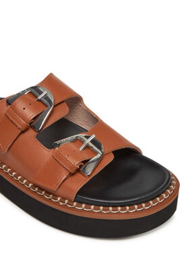 Coccinelle Klapki E4 SOF 17 03 01 Brązowy. Kolor: brązowy. Materiał: skóra