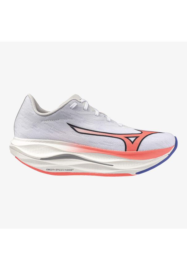Buty do biegania damskie Mizuno Wave Rebellion Flash 3. Kolor: pomarańczowy, biały, szary, wielokolorowy. Model: Mizuno Wave. Sport: bieganie