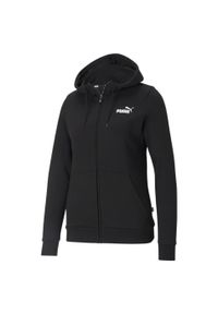 Puma - Damska rozpinana bluza z kapturem Essentials PUMA Black. Typ kołnierza: kaptur. Kolor: czarny