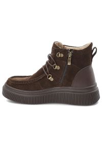 Brązowe Botki Filippo Ocieplane Buty Damskie. Okazja: na co dzień, na spacer. Kolor: brązowy. Materiał: zamsz. Styl: casual, elegancki #7