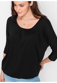 bonprix - Bluzka oversize z mieszanki wiskozy. Kolor: czarny. Materiał: wiskoza #3